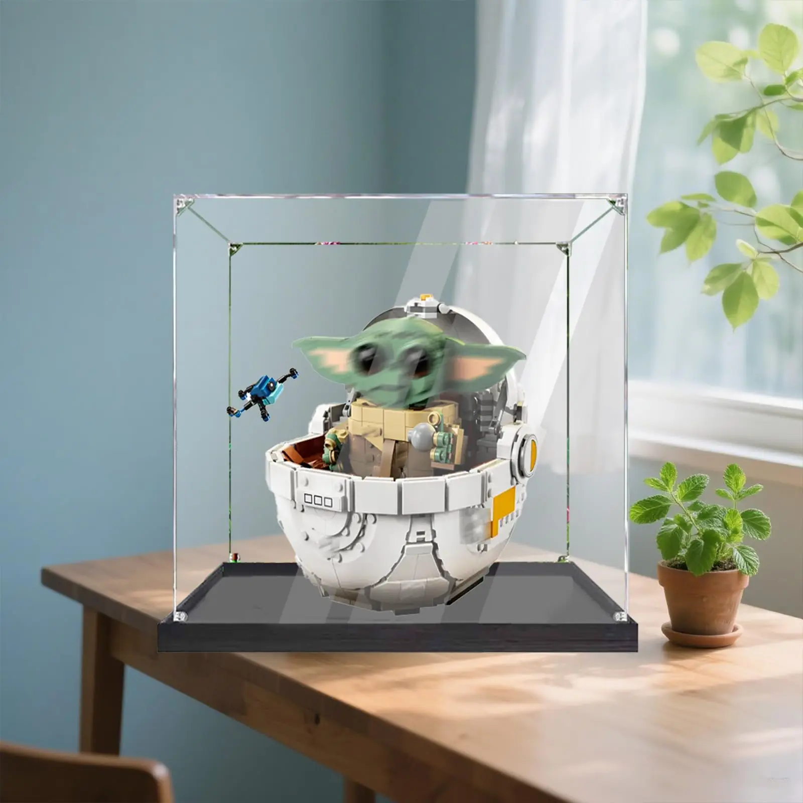 صندوق عرض أكريليك لنموذج عربة الأطفال العائمة Lego 75403 Gugu، صندوق عرض مقاوم للغبار، علبة عرض (صندوق عرض فقط)