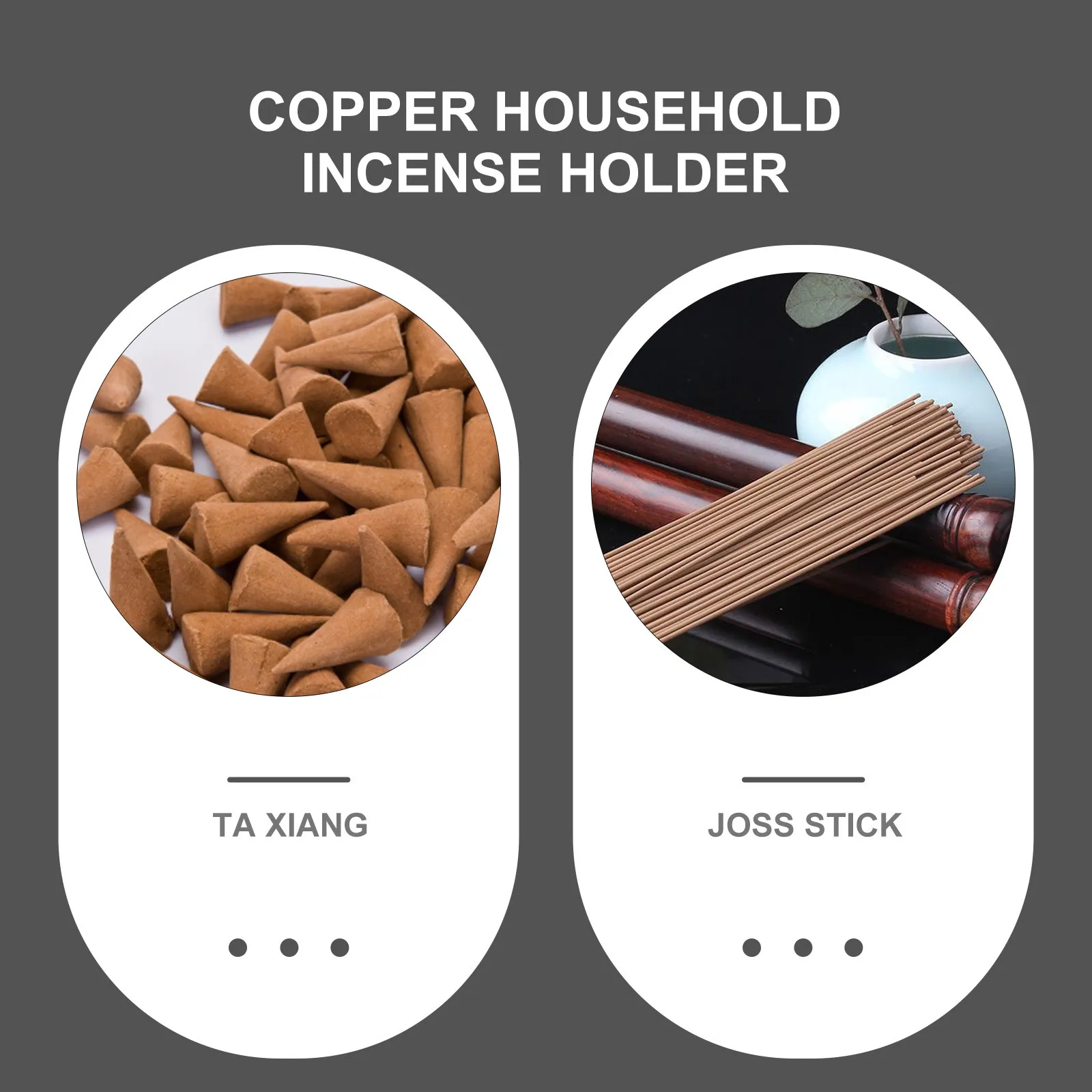 

1Pcs Copper Incense Holder Decor Unique Design Compact Size Fine Workmanship Home Office Adornment Desktop Adornment