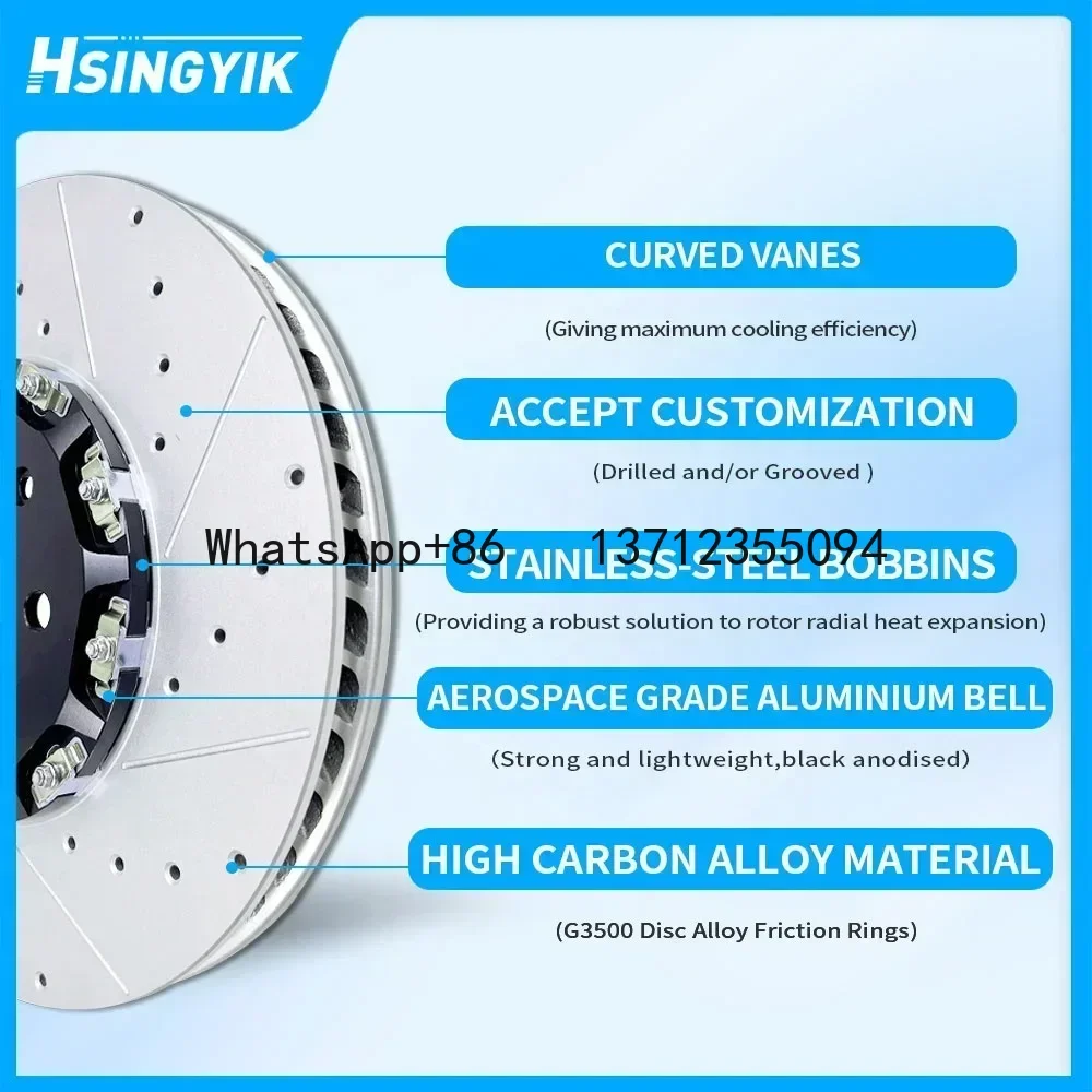 2 Piece Big Rotor Upgrade Caliper Auto Racing Fully Floating Solid Brake Disc