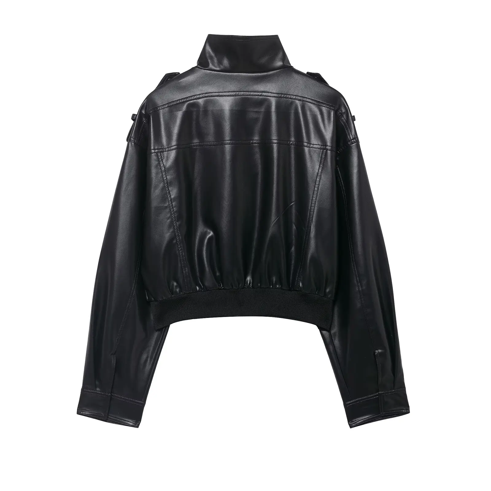 เสื้อแจ็คเก็ตคอปกหนัง PU พร้อมเข็มขัดสำหรับผู้หญิง เสื้อคลุมอเนกประสงค์สำหรับฤดูใบไม้ร่วง สินค้ามาใหม่ JNLEAOG