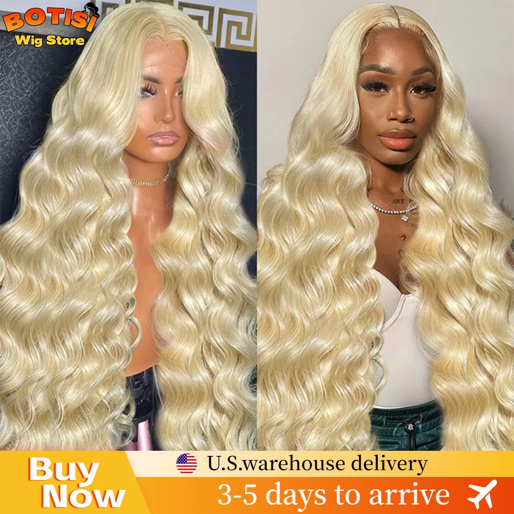 

613 13x6 Lace Front Wig Human Hair Body Wave Blonde Lace Frontal Wigs for Women 200 Density Natural Hairline With Baby Hair