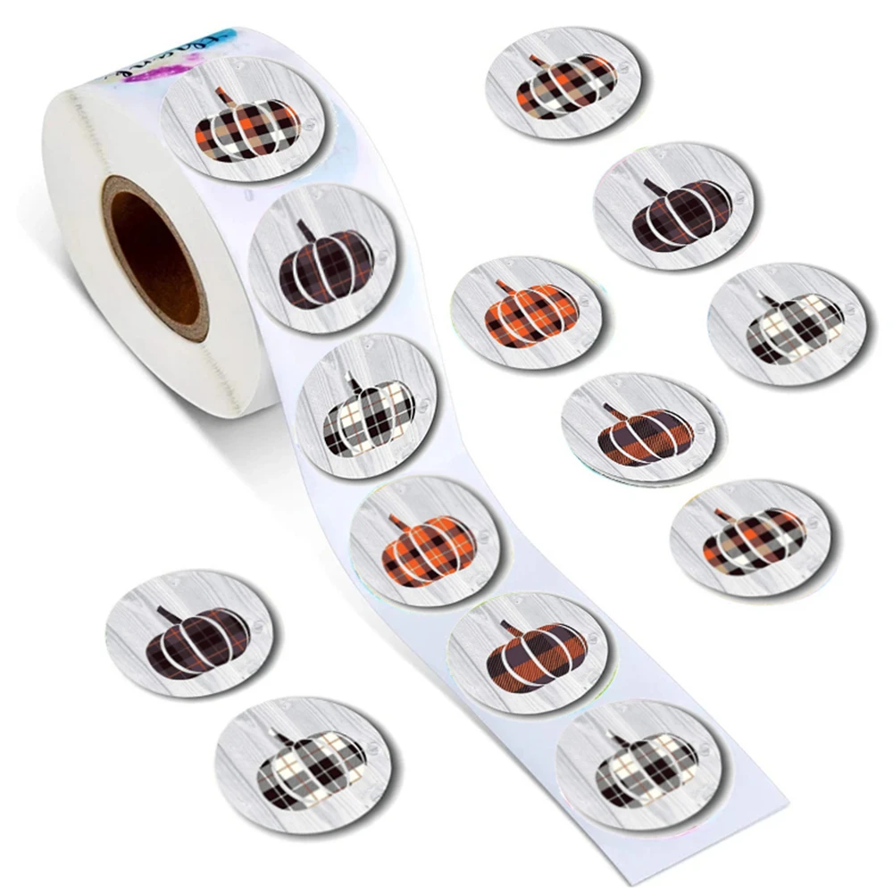 ハロウィーンのドアの形をした粘着ラベル,1インチ,装飾用ラベル,パーティーギフト,ベーキング,DIY,500個