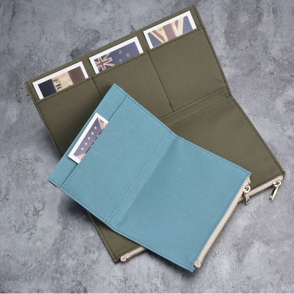Canvas Folder for Travler Notebook L/M size Stationery Bag Business Card File Zipper Bag