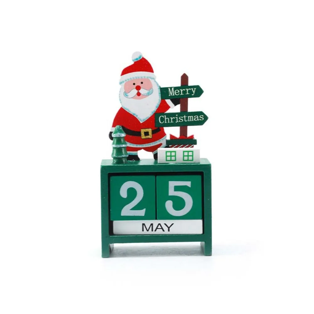 Countdown Christmas Winter Wooden Ornament Reindeer Snowman Party Table Centerpiece Merry Christmas Creative