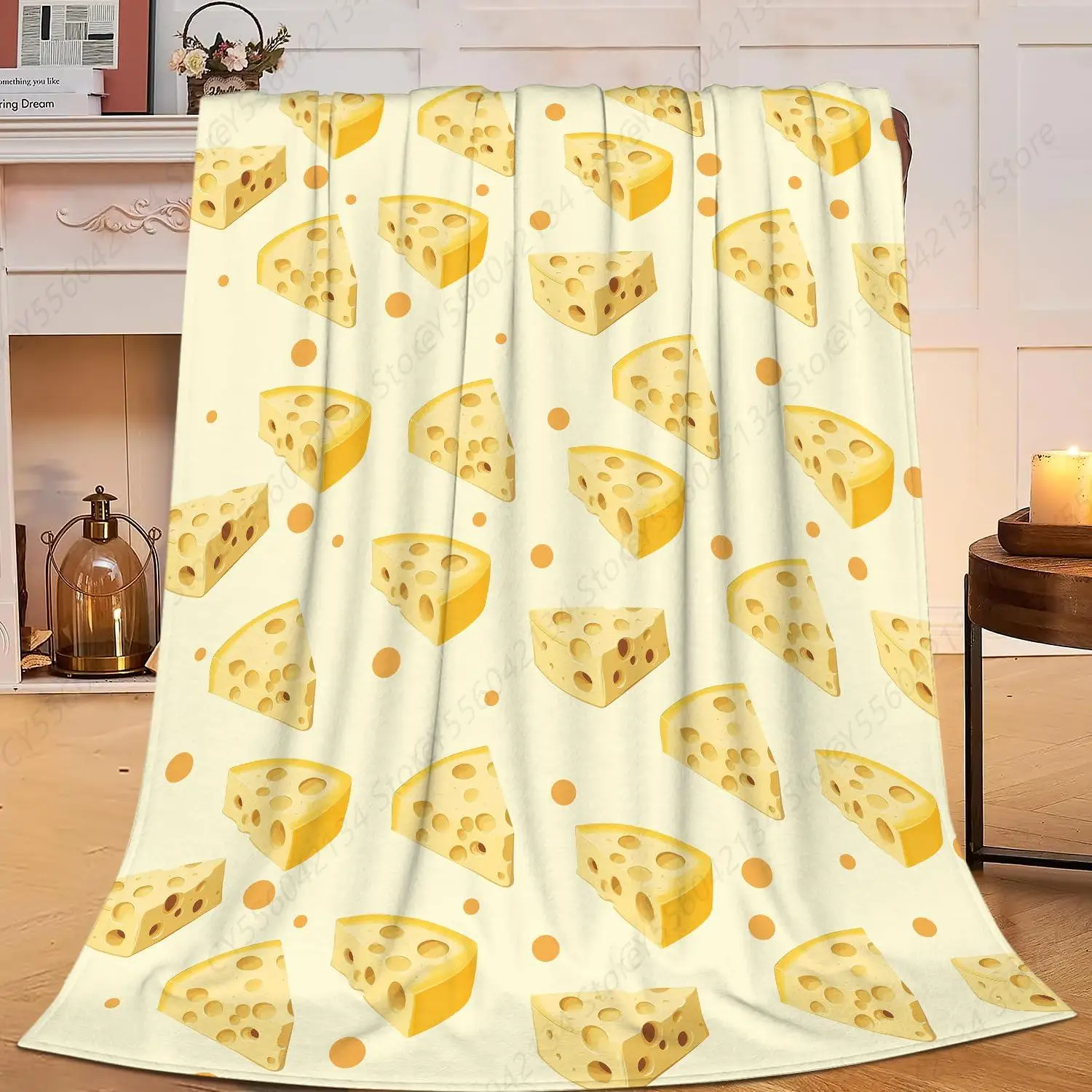 

Cheese Blanket Cheese Throw Blanket Soft Cozy Warm Fuzzy Fleece Lightweight Plush Merch Decor Gifts Lover for Man Woman Boy Girl
