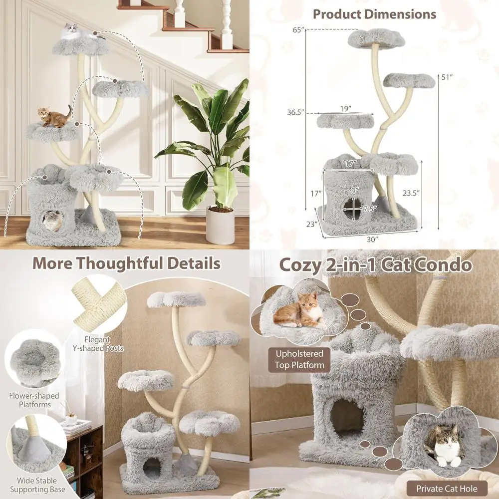 Why the 65 Inch Modern Cat Tree with Sisal Posts is the Ultimate ...
