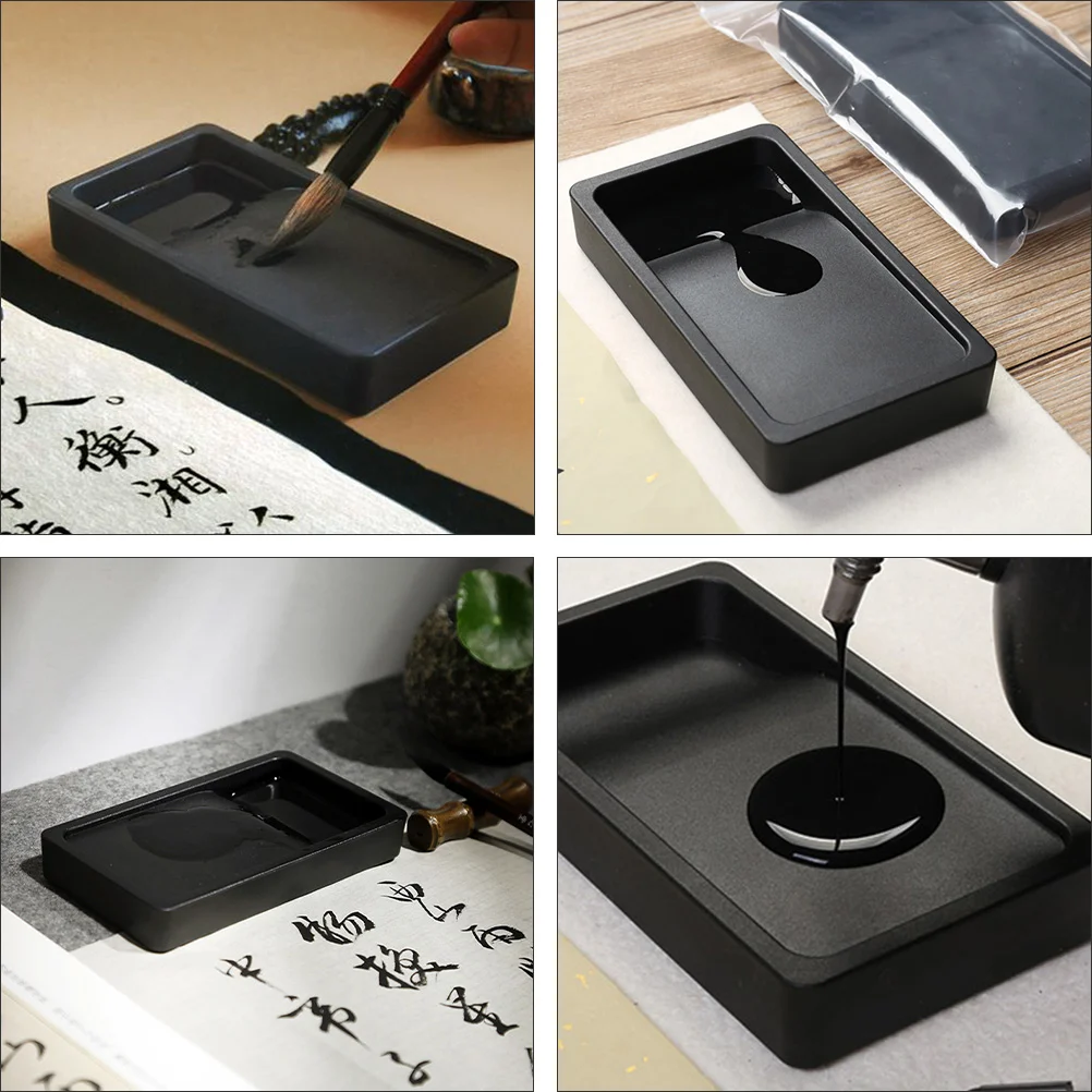 Inkstone Painting Accessories Thread Printing Calligraphy Inkslab Two-sided Drawing Plastic Accessory Plate Student