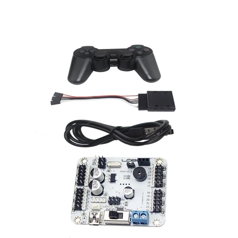 6 24 32 Channel Robot Servo Motor Control Board & PS2 Controller + Receiver for Hexapod manipulator Mechanical Arm