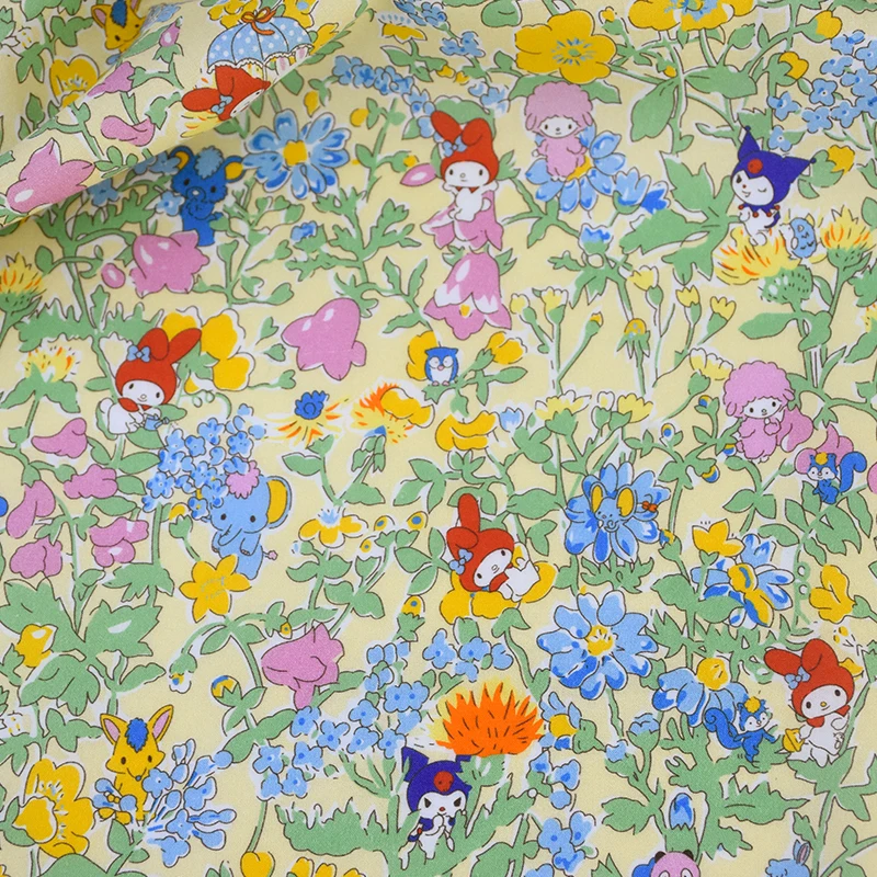 

Cute Bunny Fairy Pure Cotton Floral Fabrics, Shirts, Dresses, Doll Shirts, Children's Clothing, Loungewear Fabrics