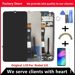 Original 6.71'' For Xiaomi Redmi 12C LCD With Frame Display Touch Panel Screen Assembly Pantalla For Redmi 12C LCD Screen