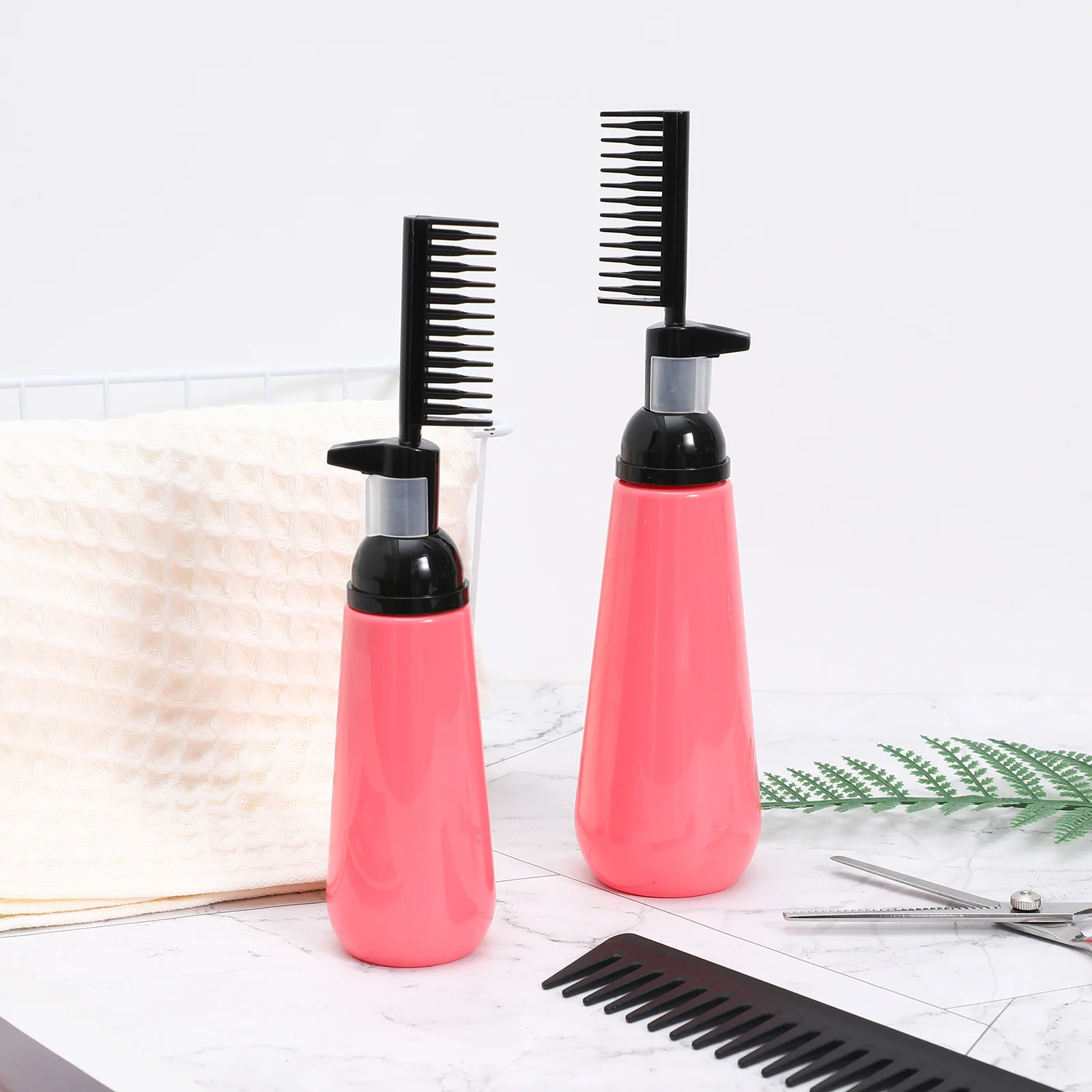 زجاجة تلوين الشعر مكونة من قطعتين مع أداة تصفيف زيت الشامبو وموزع صبغ الجذر #4