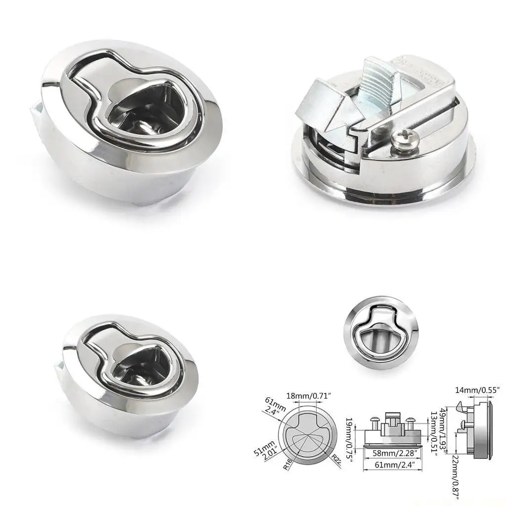 

J0MA Wearproof Slam for Latch for Hatch Flush Pull Lock Marine Boat Yacht Door Pullin