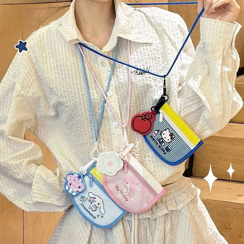 Sanrio New Hello Kitty Kuromi My Melody Cinnamoroll Card Holder Fashion Trend Coin Purse Mini Headphone Bag Sense of Luxury Cute - view 3