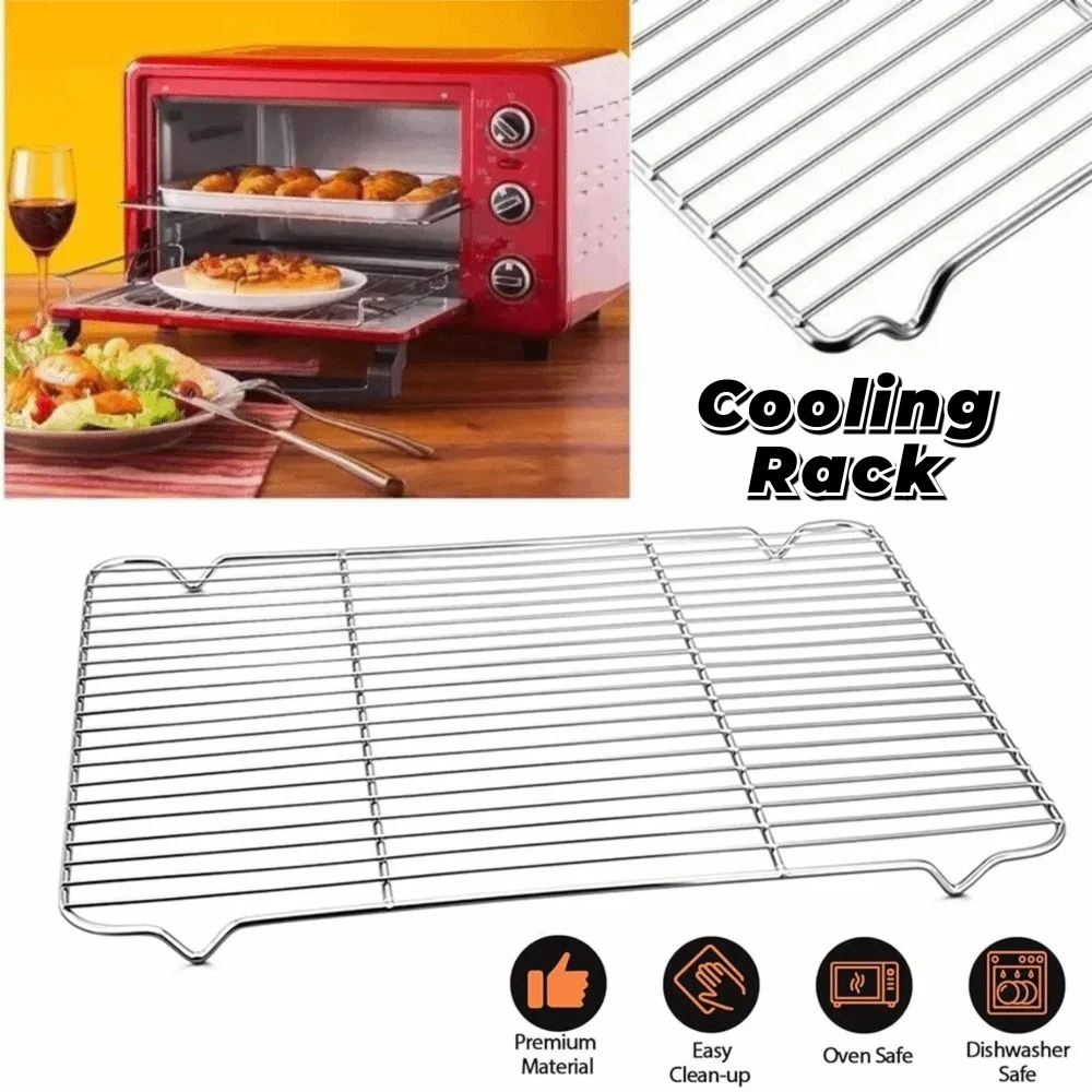 New Stainless Steel Cooling Rack Smooth Edge Easy to Clean Baking Rack Dense Wires Cake Cooler Baking