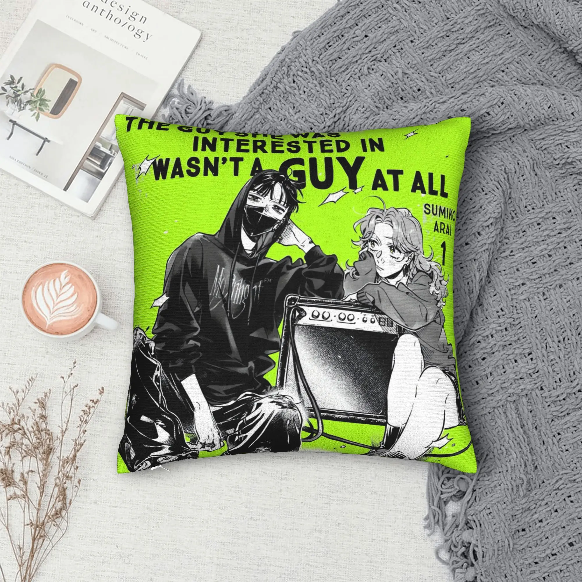 The Guy She Was Interested in Wasn't a Guy at All Pillowcases  Novelty Pillow Case For Living Room Bed Chair Square Pillow Cover