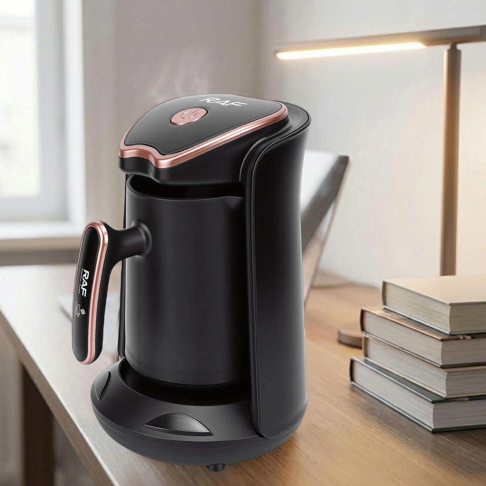 400wのトルコ式コーヒーメーカー。持ち運び可能な自動式電気コーヒーポット。キャンプや旅行に最適。電気式トルコ式コーヒーケトル。