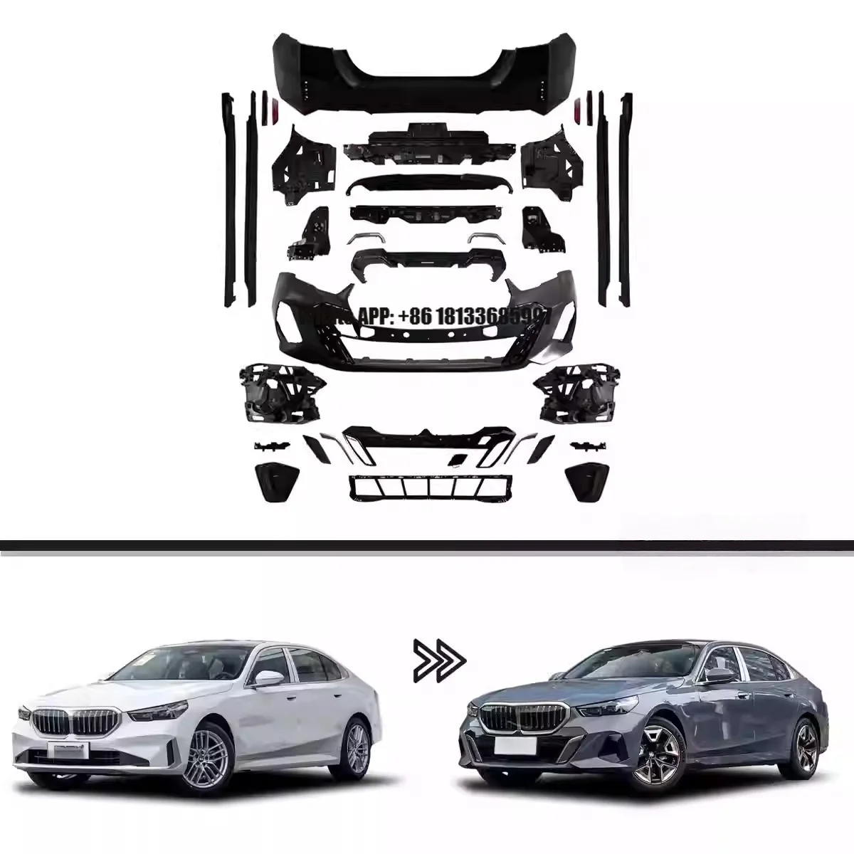 

Car Body Kit for BMW 5 Series G60 G68 Full Body Kit Conversion MT Front Rear Bumper Side Skirts Appearance Set for 2024 to 2025