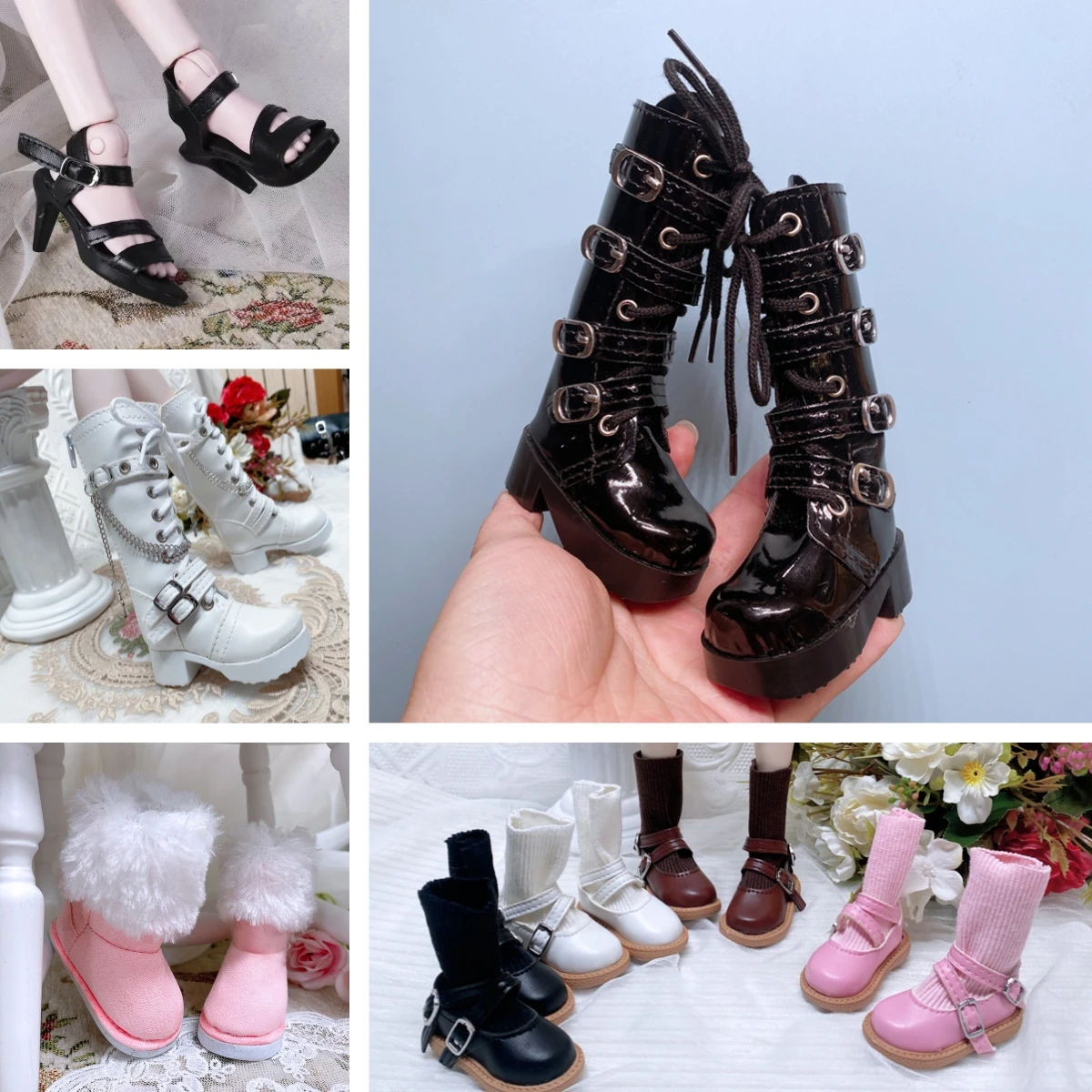 Fashion 60cm Doll Shoes Boots 1/3 Bjd Doll Shoes 7.5cm Foot Wear Shoes Toy Doll Accessories