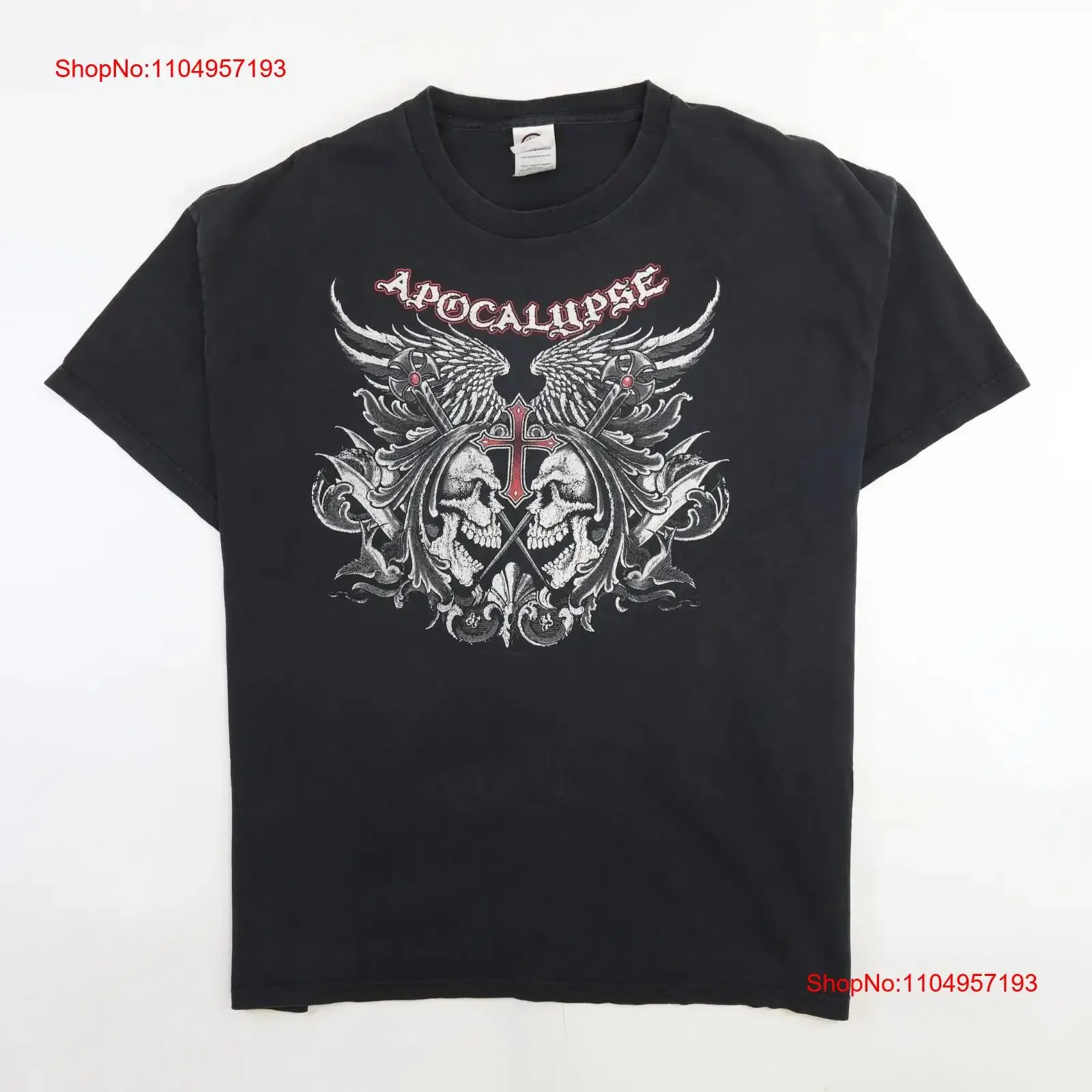 

Vintage Apocalypse Skull Cross T Shirt Size XL Y2K vintage Washed Stretched Comfortable Unisex Casual Top For Everyday Wear