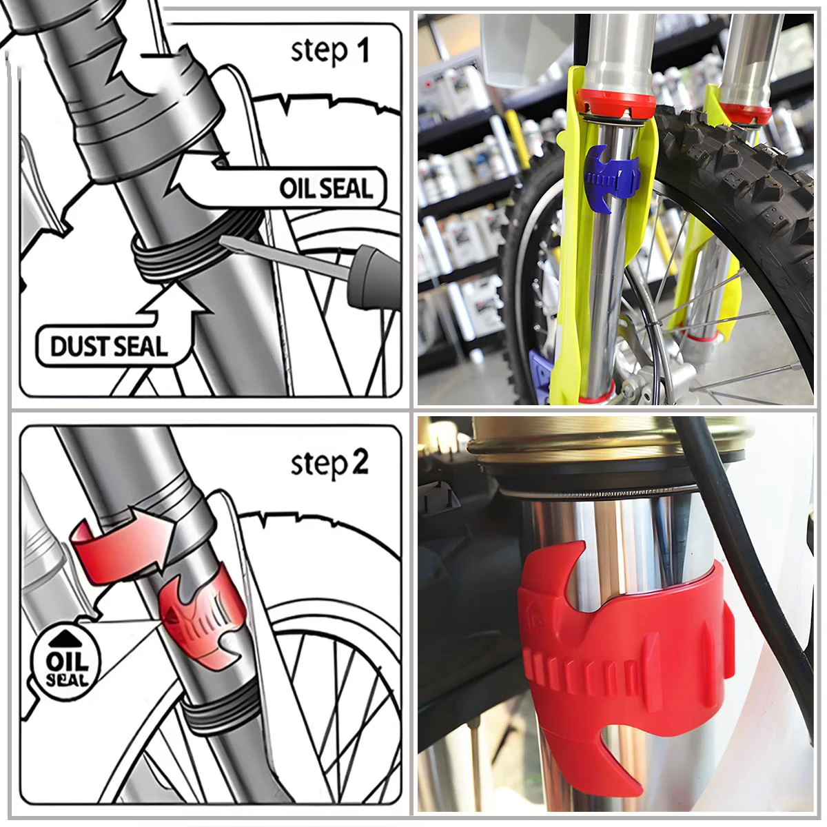 Universal 45-55mm Motocross Front Fork Shock Absorber Cleaning Tool Suitable For KTM EXC Kawasaki Suzuki ATV Honda CRF Yamaha YZ view 5