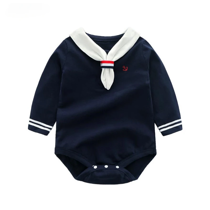 

2024 Newborn Infant Baby Girls Romper Kids Matching Autumn Long Sleeve White Cotton Blue Solid Jumpsuit Playsuit College Clothes