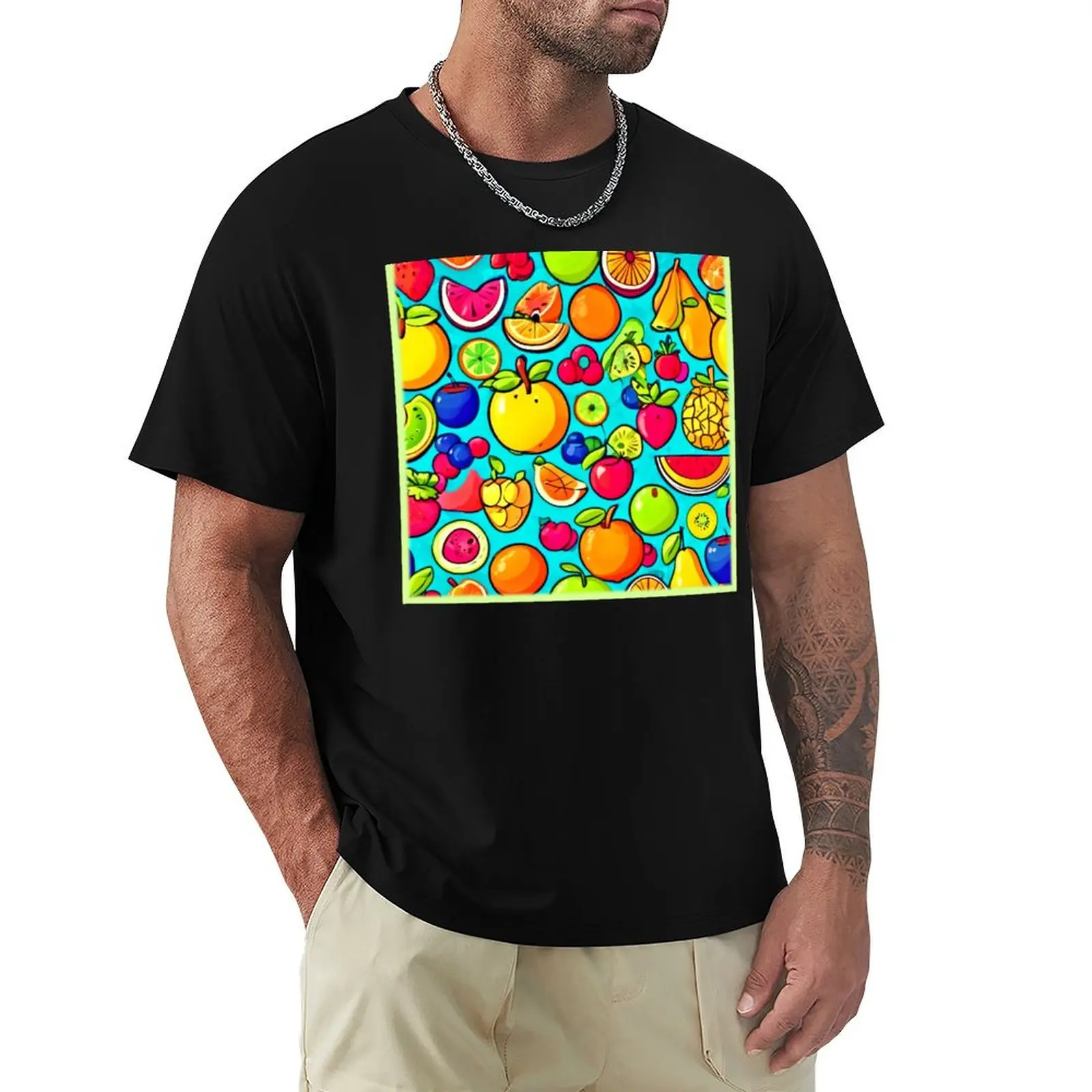 Vivid Fruits Art T-Shirt t shirts for man slim fit T-Shirt