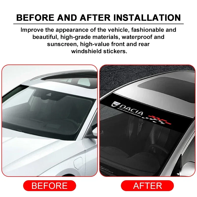 

New Car Front and rear windshield shade decorative sticker For Dacia Duster Logan Sandero Lodgy Dokker Mcv Cilo Car Accessories