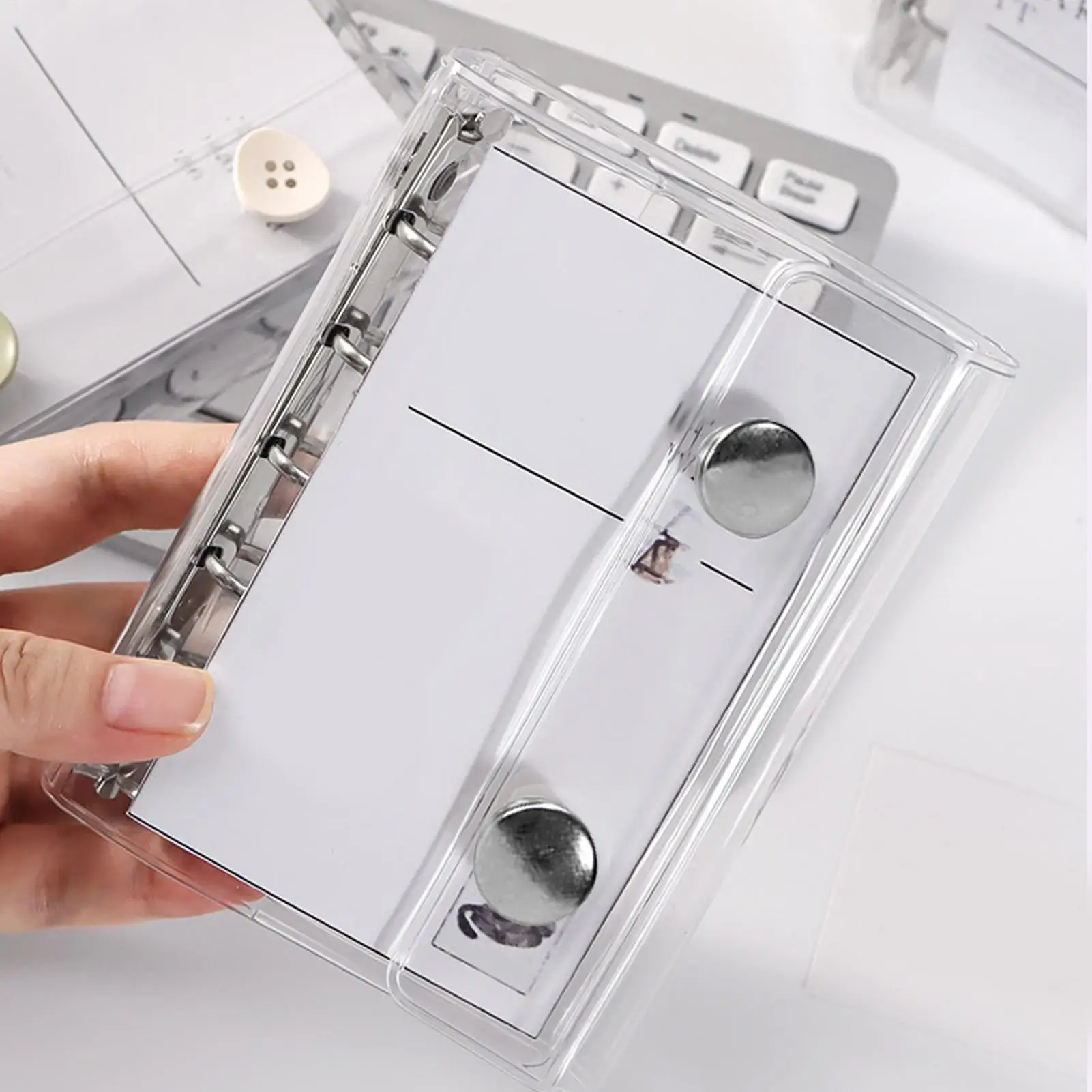 透明ステッカーオーガナイザーバインダー ステッカーバインダーアルバムオーガナイザーブックノートブック スクラップブッキングプランナー用美的キーパー ﻿