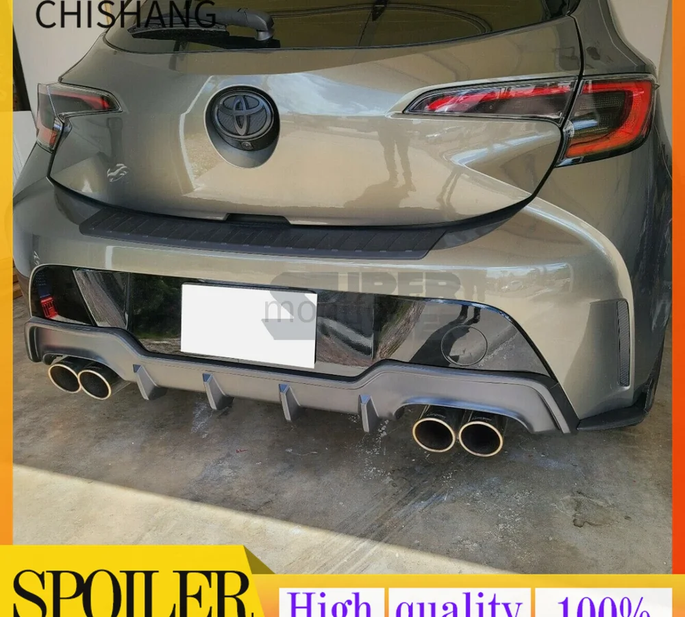 For Toyota Corolla Hatchback E210 2019-2024 Carbon Fiber Rear Diffuser Bumper Spoiler Guard Protector Skid Plate Cover 3PCS - view 2
