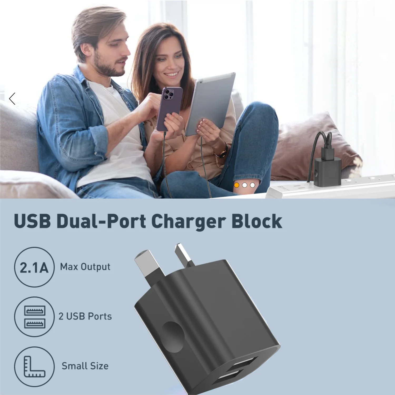 1/5Pcs Universal Travel 5V 2A Dual Port USB Wall Home Charger Power Adapter AU Phone Charging Head Australian Standard Plug