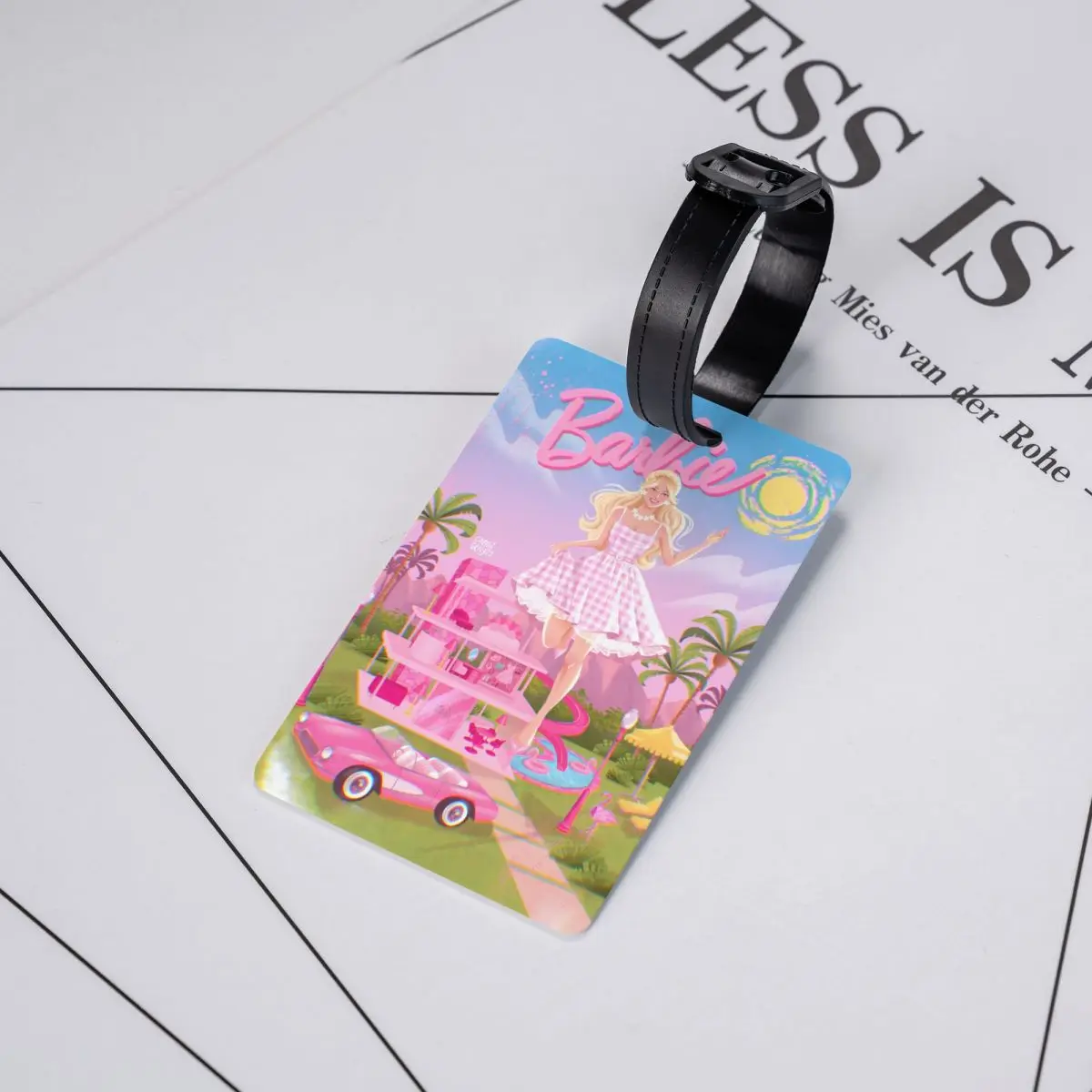 Bagagem Tags para Mala de Viagem, Privacidade Cover, Nome ID Card, Custom Barbie Pink Girl