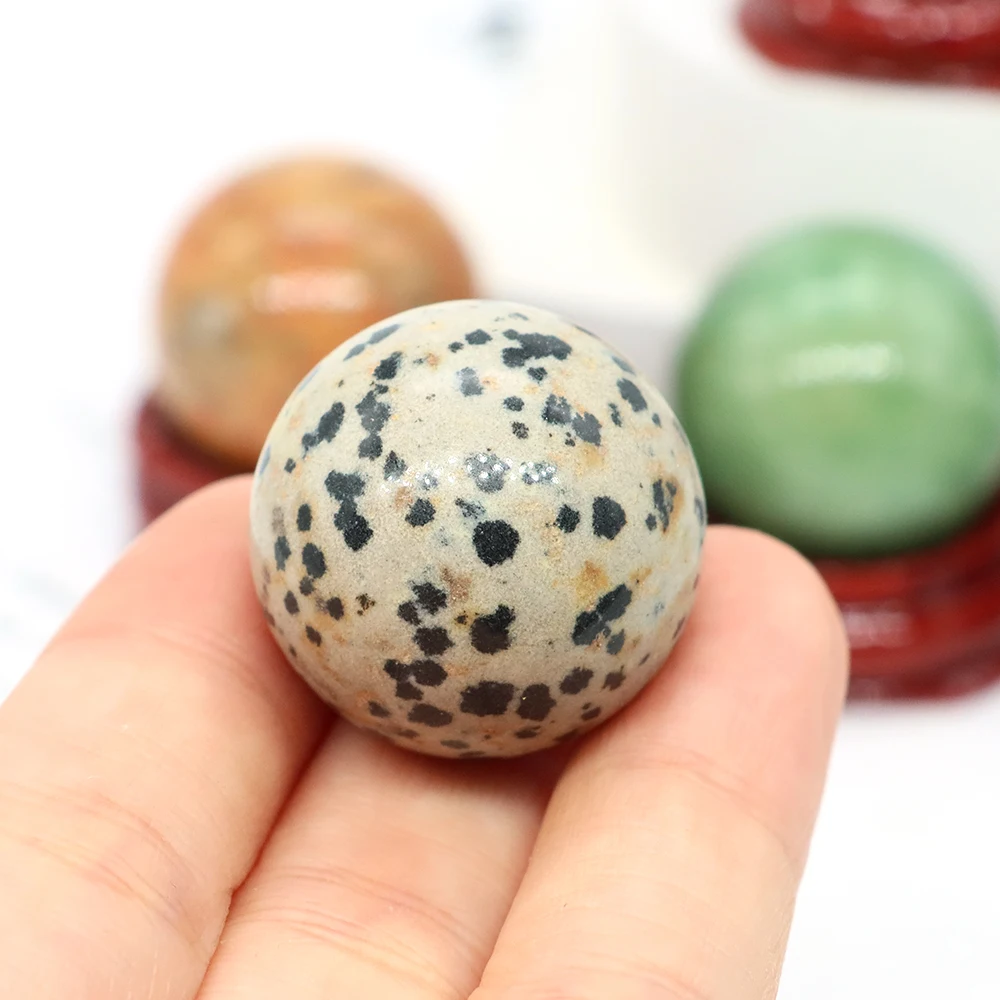 25mm Round Natural Nonporous Crystal Transfer Stones Ball Polished Gemstone Energy Massaging Tool Fish Tank Home Decoration Gift