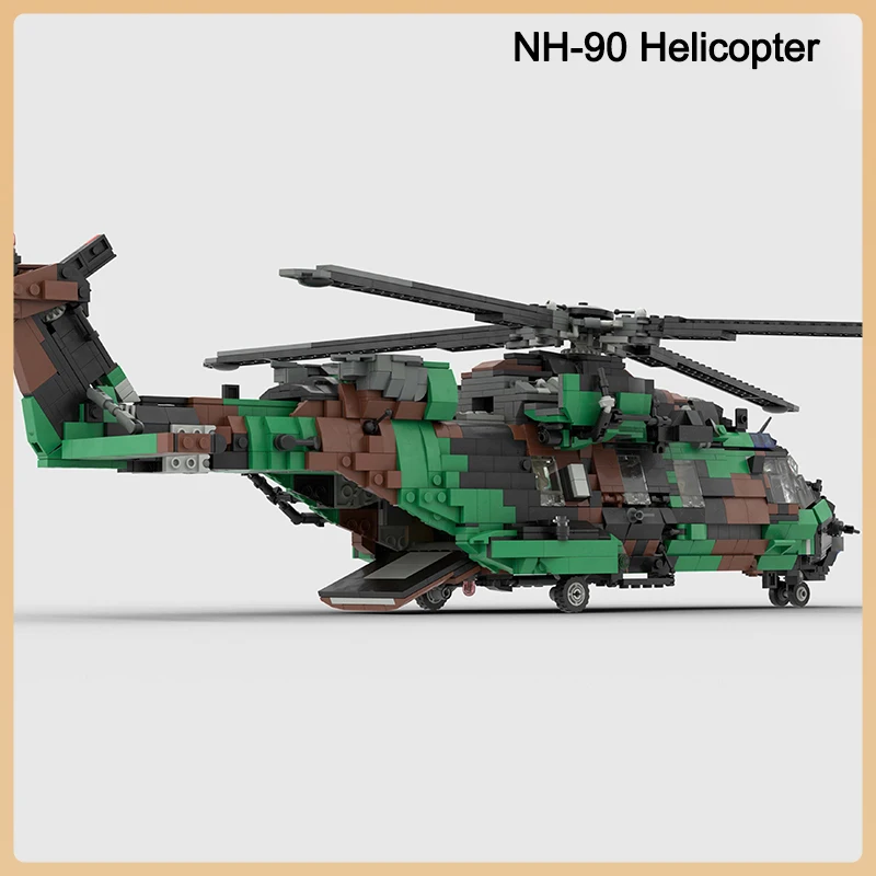 MOC Building Blocks Aereo Militare Kit Da Collezione UCS NH-90 Aerei Da Trasporto FAI DA TE Modello di Montaggio Tecnologia Mattoni Giocattolo Regali Per Bambini