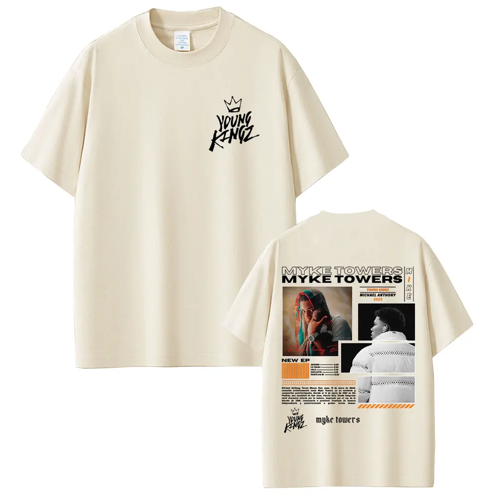 

Rapper Myke Towers 2025 T-shirt Men Women Hip Hop Fashion Oversized T Shirt Summer Men's Cotton Crewneck Short Sleeve T-shirts