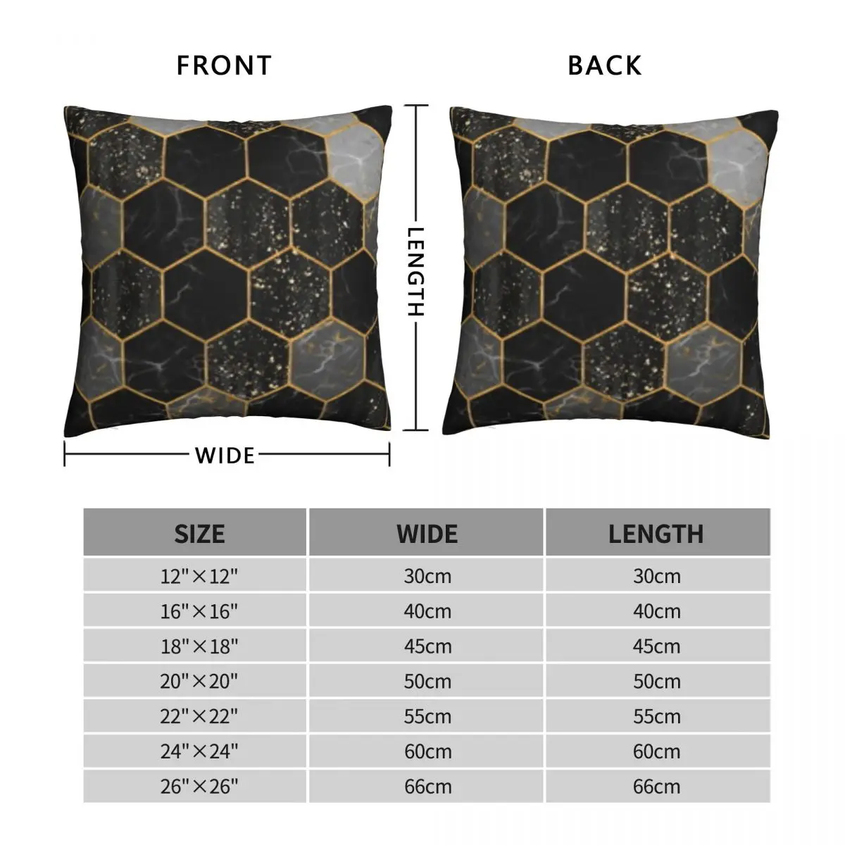 Marble Hexagon Pattern Square Pillowcase Polyester Linen Velvet Creative Zip Decor Throw Pillow Case Car Cushion Cover Wholesale