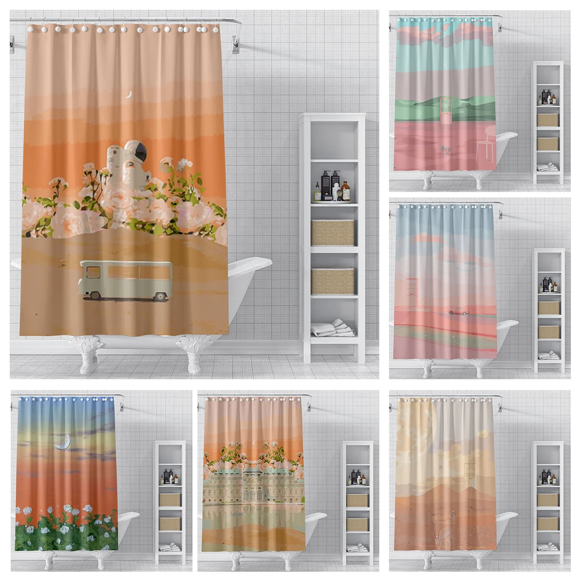 Home shower curtains for bathroom waterproof fabric bathroom Curtains Anime animal style modern shower curtain 180x200 90x180