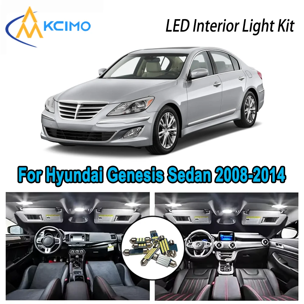

Высококачественный светодиодный внутренний комплект для Hyundai Genesis Sedan 2008-2014 2009 2010, премиум-класса, без ошибок, купольная карта, багажник, автомобильные лампы