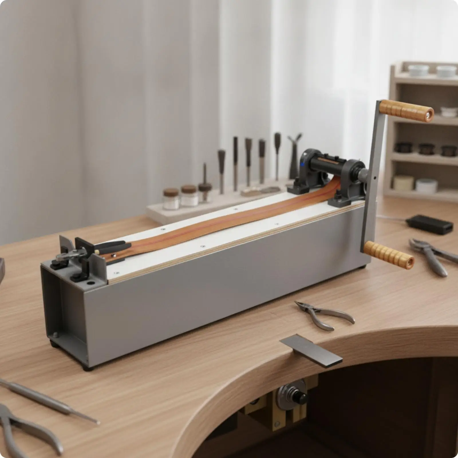 Space Saving Jewelry Drawing Bench Hand Crank Tool Drawplate for Metal Sheet Goldsmith Studio