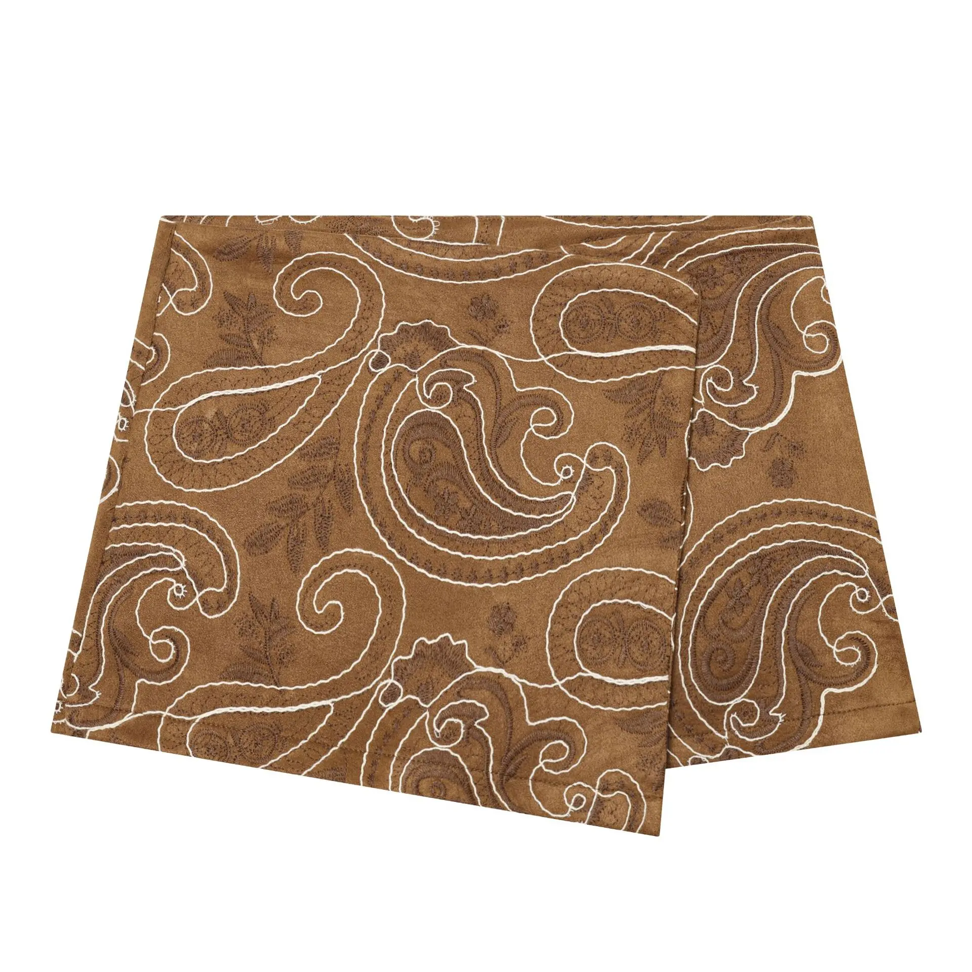 Fashionable Embroidered Faux Velvet Skirt Pants Women's Cross-Border Apparel Youth Elastic Fabric Three-acetate Fiber 100%