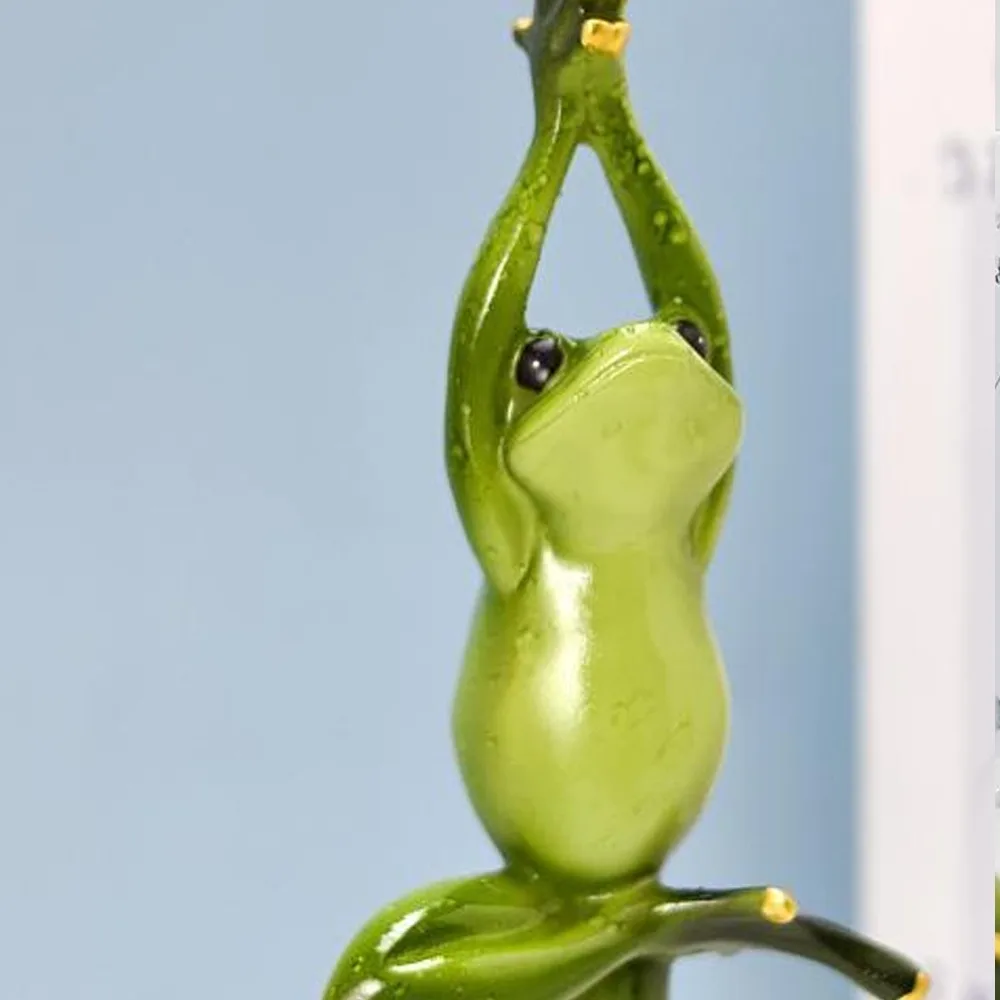 Resin Yoga Pose Amphibian Resin Figurine Green Four Optional Pose Designs Car Interior Amphibian Ornament