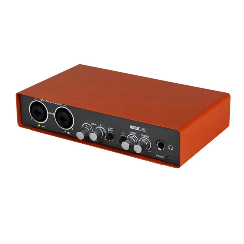 EM-02 Audio Interface Sound Card Electric Guitar Live Recording Professional Sound Card For Studio,Singing Sound Mixer