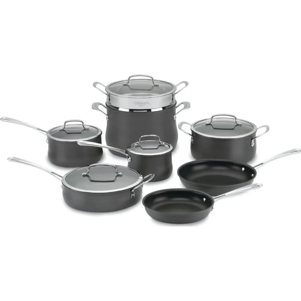 13-Piece Hard Anodized Contour-Stainless-Steel, Cookware Set