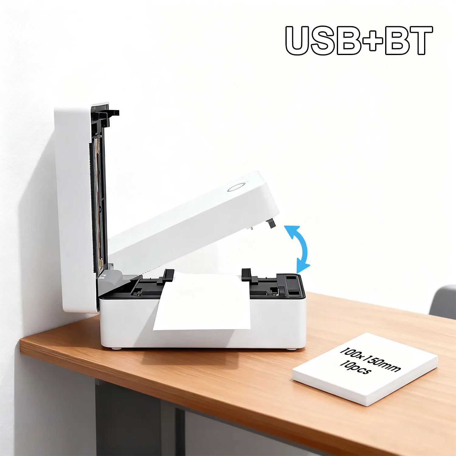 Draadloze Bluetooth Thermische Desktop Verzendlabelprinter 4x6 Ondersteuning Android Mac iPhone Windows - Verzendlabelprinter