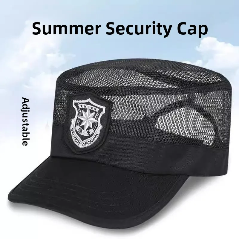 New Black Thickened Duckbill Cap Security Guard Work Hat Property Management Doorkeeper Uniform Hotel Professional Service