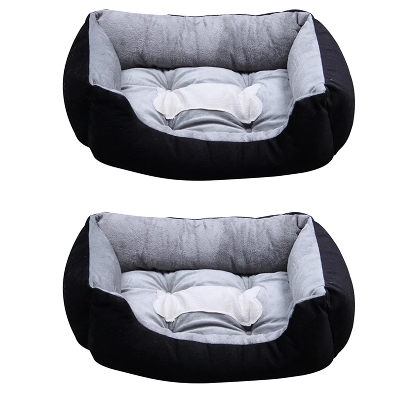 2X Extra Large Luxury Washable Pet Dog Puppy Cat Bed Cushion Soft Mat Warmer Basket Color:Black Size:Xxs