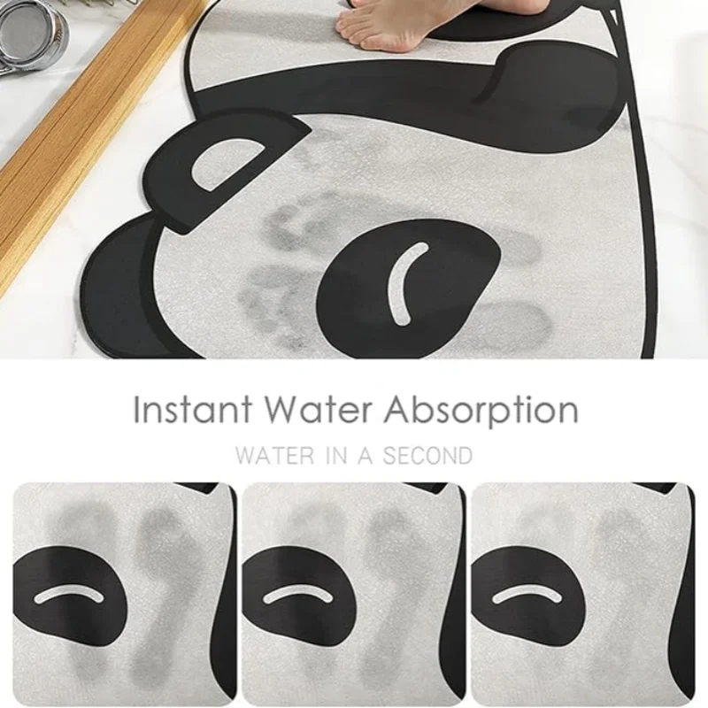 1PC Cute Cartoon Kitten Pattern Non-slip Mat, Diatomaceous Earth Absorbent Quick Drying Cushion, Suitable for Toilet Door