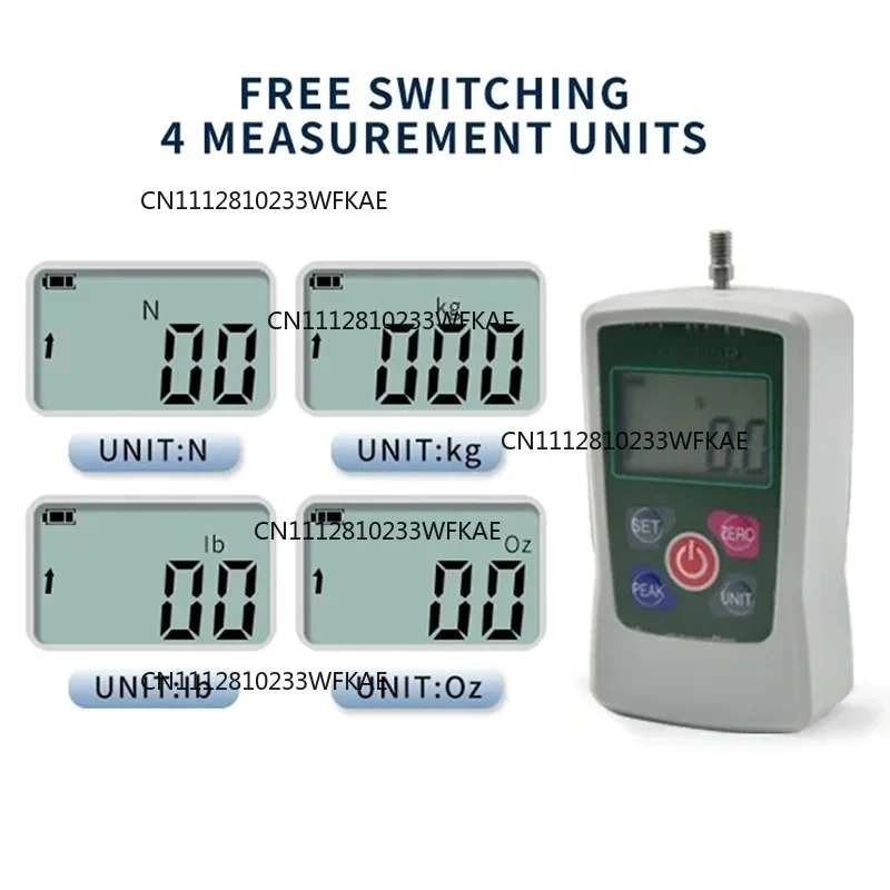 Digital Force Gauge High-Precision Push-Pull Meter for Tension & Compression Testing (N, kg, lb, oz) With Backlight 5N/300N/500N