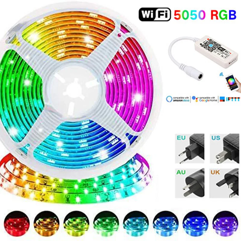 

Светодиодная RGB-лента 5050 с поддержкой Bluetooth и Wi-Fi