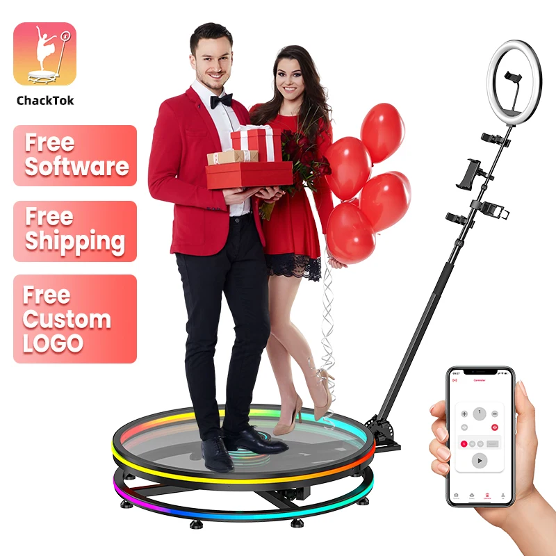 2024 New App Control 360 Photo Booth Slow Motion Portable Automatic Photobooth for Events/Party/Wedding Entertainment