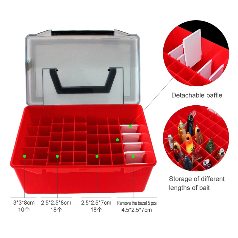 Scatola per attrezzatura da pesca scatole per Organizer per calamari scatola portaoggetti in plastica per polpo Webfoot Egi Minnow contenitore per esche dure custodia per attrezzi da mare